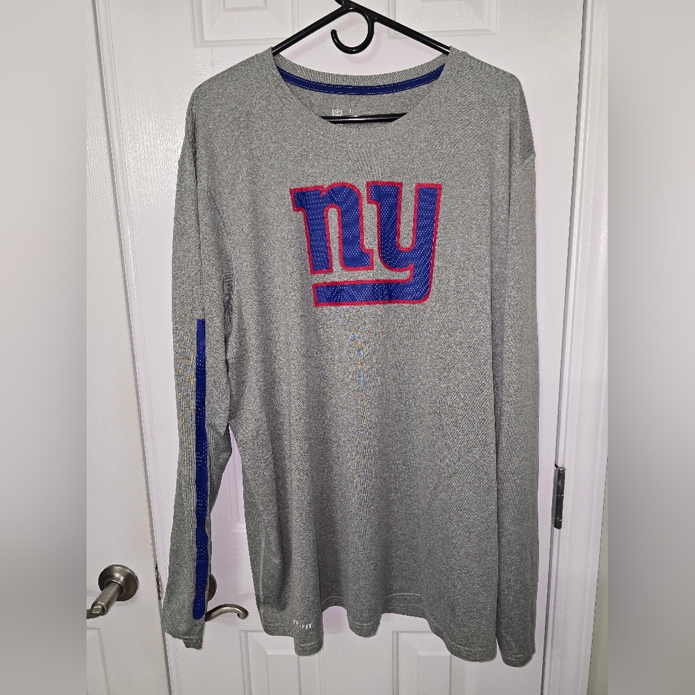 Mens NY Giant Nike Dri-Fit XXL NFL Team Apparel Long Sleeve